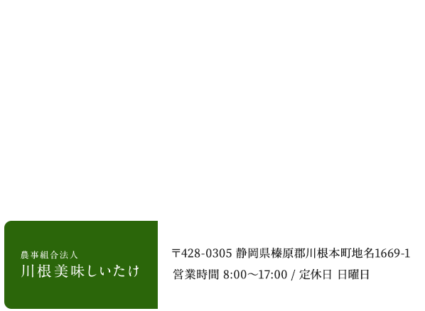 香り高く甘みがある川根茶肉厚で柔らかい椎茸